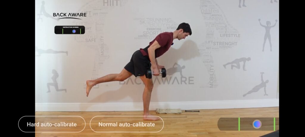 See your Back Position on the bottom right hand corner. It is great to see your back position using the BackAware Belt